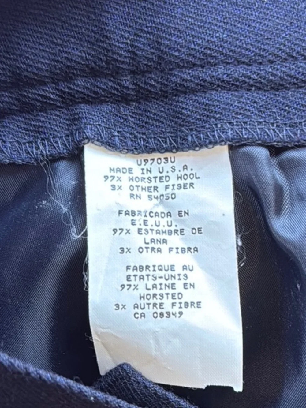Ralph Lauren Vintage Navy Blue Pleated Wool Skirt